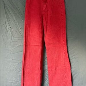 Red Zara high rise jeans